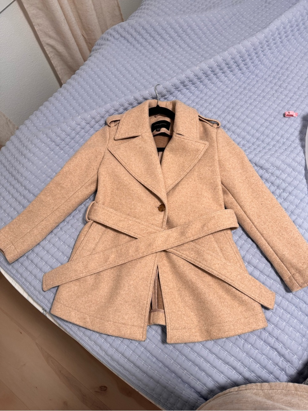 Banana Republic Camel Wool Trench Coat with Belt